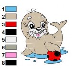 Animal Baby Seal Embroidery Design